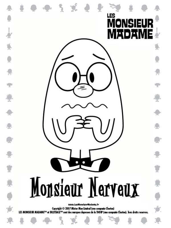 coloriage monsieur nerveux fait la grimace